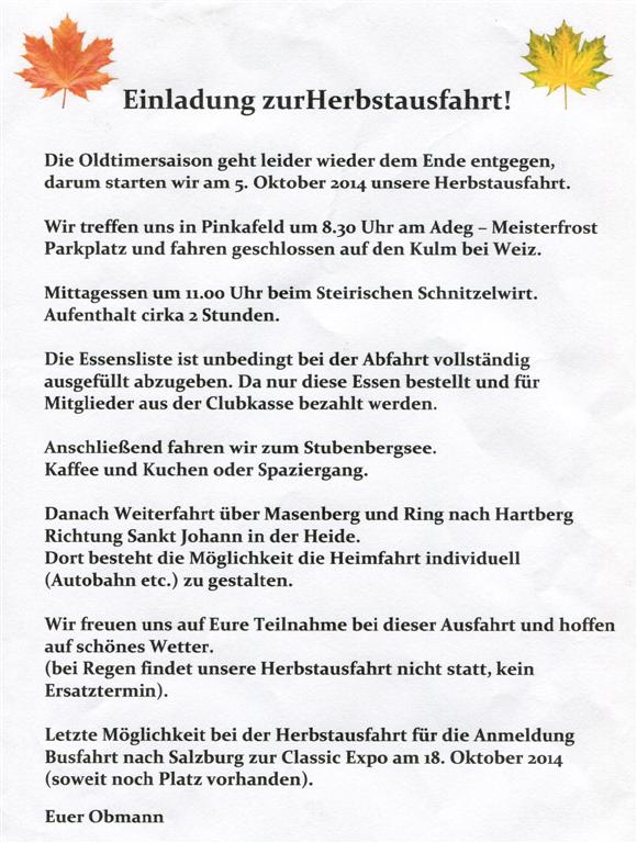 2014-10-05 Herbstausfahrt auf dem Kulm